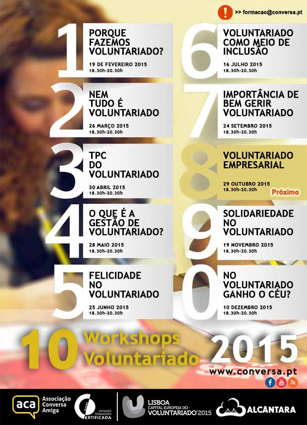 Workshop: “Voluntariado Empresarial” | 29 de outubro | 18.30h às 20.30h